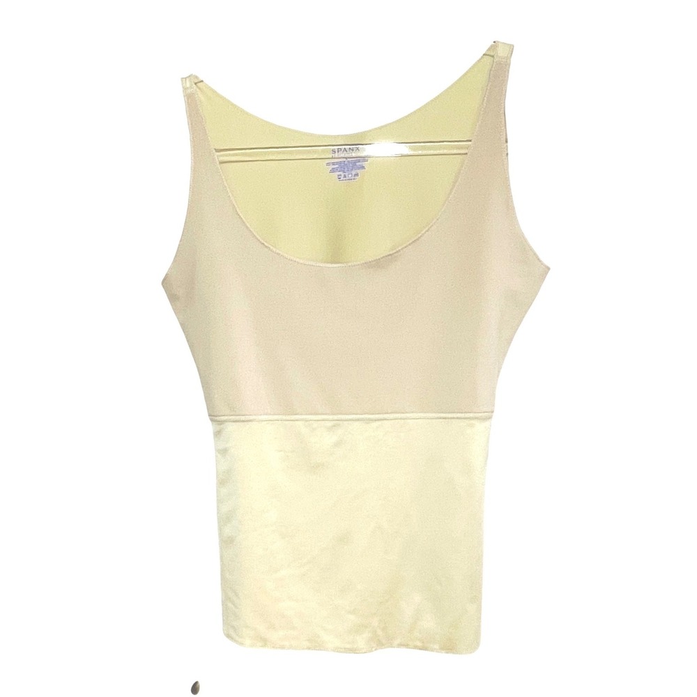 SPANX Shaper Tank Top Size L Nude Beige Scoop Neck Slimming‎ Shapewear Cami
